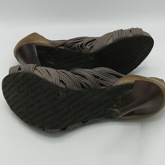 Gianni Bini Tan Taupe Open Toe Heels - 10M - Picture 6 of 15